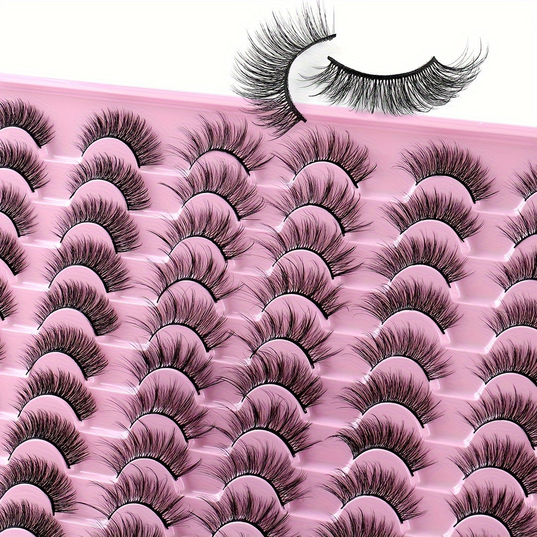 30 Pairs of Luxurious Wispy Lashes - Natural 3D/4D Volume, Fluffy, Soft, Lightweight, Reusable, Easy to Apply Fake Eyelashes Pack for Makeup - Synthetic, 8mm-14mm Length, Versatile 3 Styles