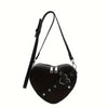 Valentine's Day Romantic Theme Ladies Fashion Heart-shaped Diagonal Shoulder Bag PU Zipper Solid Color Locomotive Bag Single Shoulder Irregular Bag