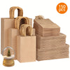 Superlele 150pcs Paper Bags In 3 Sizes, Brown Paper Bags With Handles Gift Bags Bulk, Kraft Paper Bags For Wedding Gift Wrapping, Shopping Bags, Retail Bags, Party Bags, Favor Bags And Mother'S Day Gift Wrapping, 8/10/12 Inch