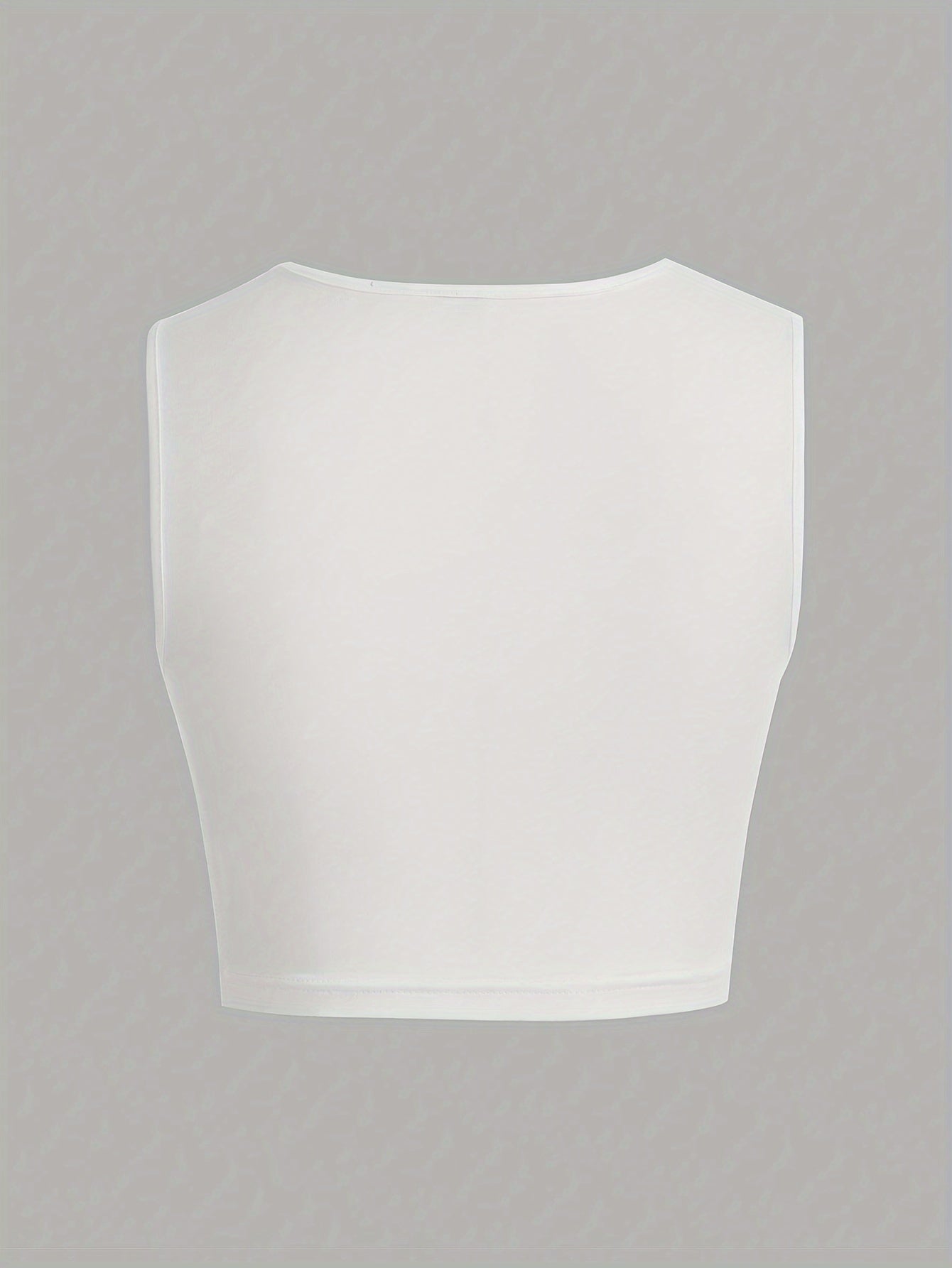 Solid Color Square Neck Tank Top, Casual Sleeveless Crop Top For Spring & Summer, Women's Clothing