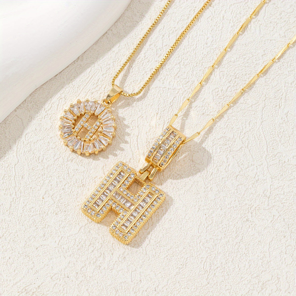 2 Packages of Initial Pendant Necklace, Letter Necklace with Adjustable 17 "-19" Chain, Valentine'S Day Gift, Suitable for Ladies And Girls
