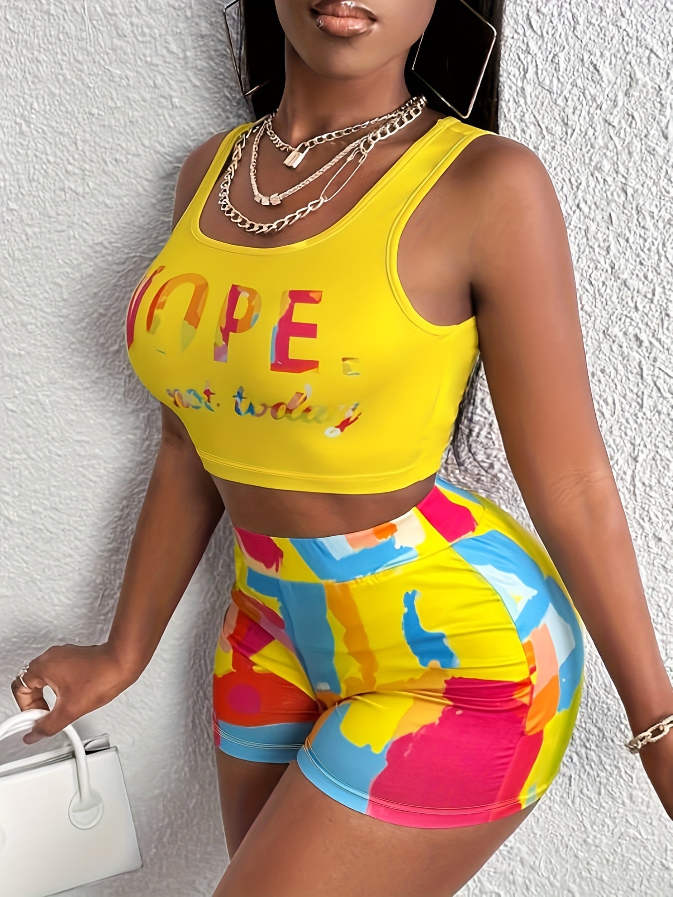 Women's Printed Vest + Shorts Set