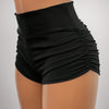 High Waist Skinny Stretchy Shorts - Stylish Solid Color Ruched Design - For Spring & Summer - Women's Clothing - Perfect for Casual & Active Wear - Ideal Gift for Fashionable Women