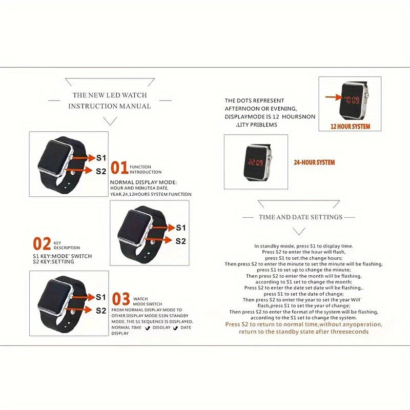5pcs Digital Watch, Sports Fashion, Plastic Case, Silicone Band, Non-rechargeable Button Battery (Diameter＜20mm), Quadrate Electronic Watch, Luxury Bracelets, for Women, with Homecoming Season, Ramadan, Easter, Mother'S Day