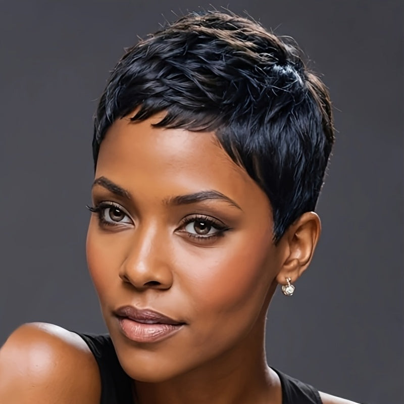 Synthetic Short Wigs For Women Short Pixie Cut Style In Various Colors For Women Burgundy & Brown Short Hair Wigs With Bangs, Perfect For Parties And Music Festivals