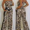 Fashion Leopard Print Design, Unique Strapless Top, Bag, And Wide-Leg Pants Set.