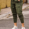 Women's Solid Color Cargo Joggers with Pockets, High Elasticity Slim Fit Outdoor Pants, Casual Drawstring Waist Trousers, Athletic Style For Fall & Winter