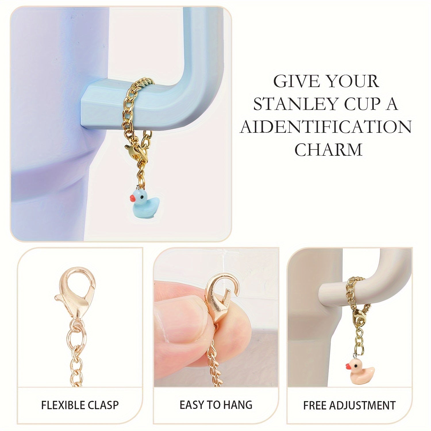 1pc, Duck Charm For Stanley Cup, Creative Duck Pendant For Tumbler With Handle, Cup Accessories, Design Bold Fashion Statements