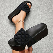 2025 Summer New Arrival Women'S Casual Outdoor Flat Heel Sandals, Fashion Solid Color, Platform Heel, Strappy Back, Open Toe, PVC Sole, Fabric Upper, Fabric Inner, Dry Clean Only, BELINSAL
