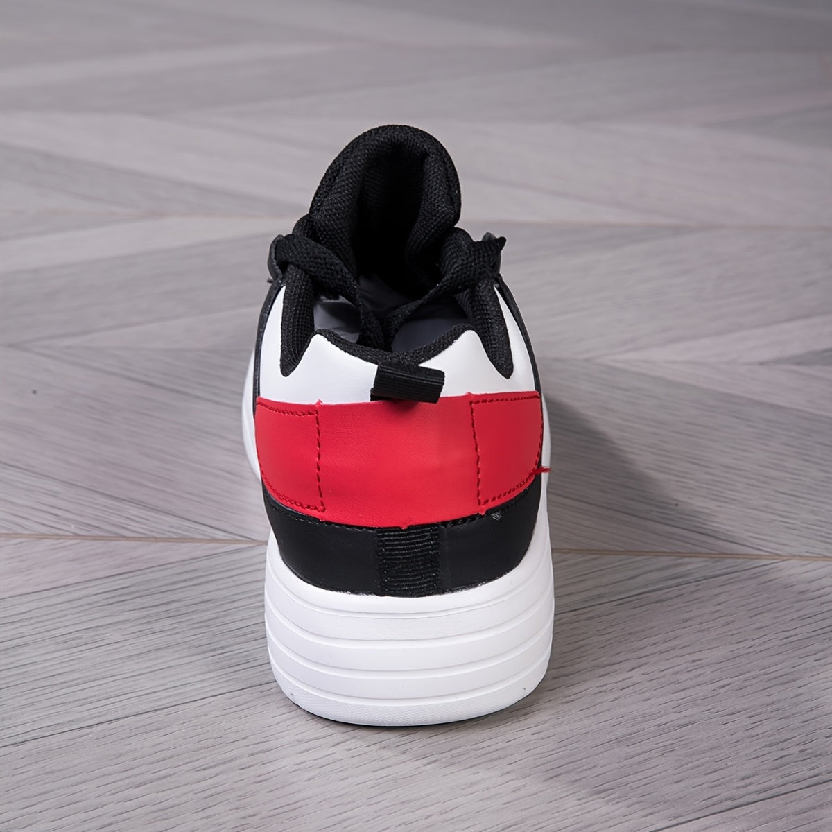 1 Pair Women'S Casual Fashion Sneakers - Geometric Pattern, Low-Top, Lace-Up, Round Toe, Faux Upper, Fabric Lining, EVA Sole, Comfortable Walking Shoes for All Seasons