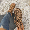 Sexy Leopard Print 1pc Flat Sandals - Comfortable Summer Fabric Upper Open Toe Slip-On Flats with Rubber Sole, No High Heel