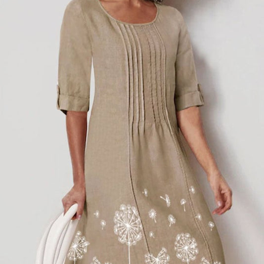 SpringSummer Cotton-Look Sleeveless One-Shoulder Dress