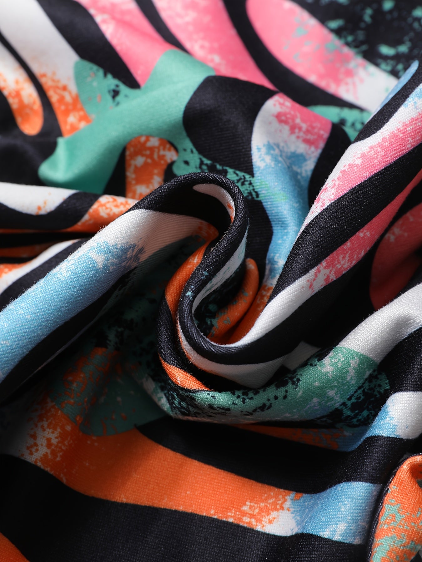 Women's Stylish All-Over Print Cami Jumpsuit - Vibrant Abstract Pattern, High Elasticity, Machine Washable, Perfect for Spring/Summer/Fall