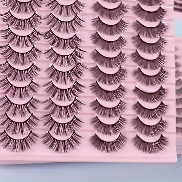 30 Pairs of Luxurious Wispy Lashes - Natural 3D/4D Volume, Fluffy, Soft, Lightweight, Reusable, Easy to Apply Fake Eyelashes Pack for Makeup - Synthetic, 8mm-14mm Length, Versatile 3 Styles