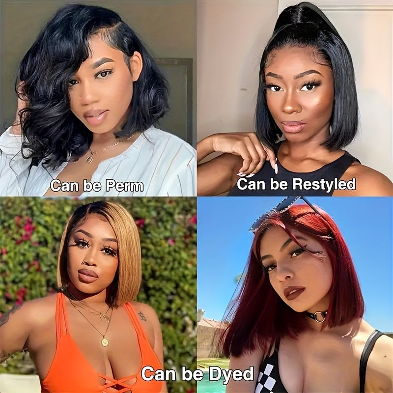 TIMOPOL Bob Wig Human Hair Glue-Free 13x4 Lace Front Wig Human Hair 10-16 "pre-drawn High Definition Clear Lace 150% Density Short Bob Wig for Women