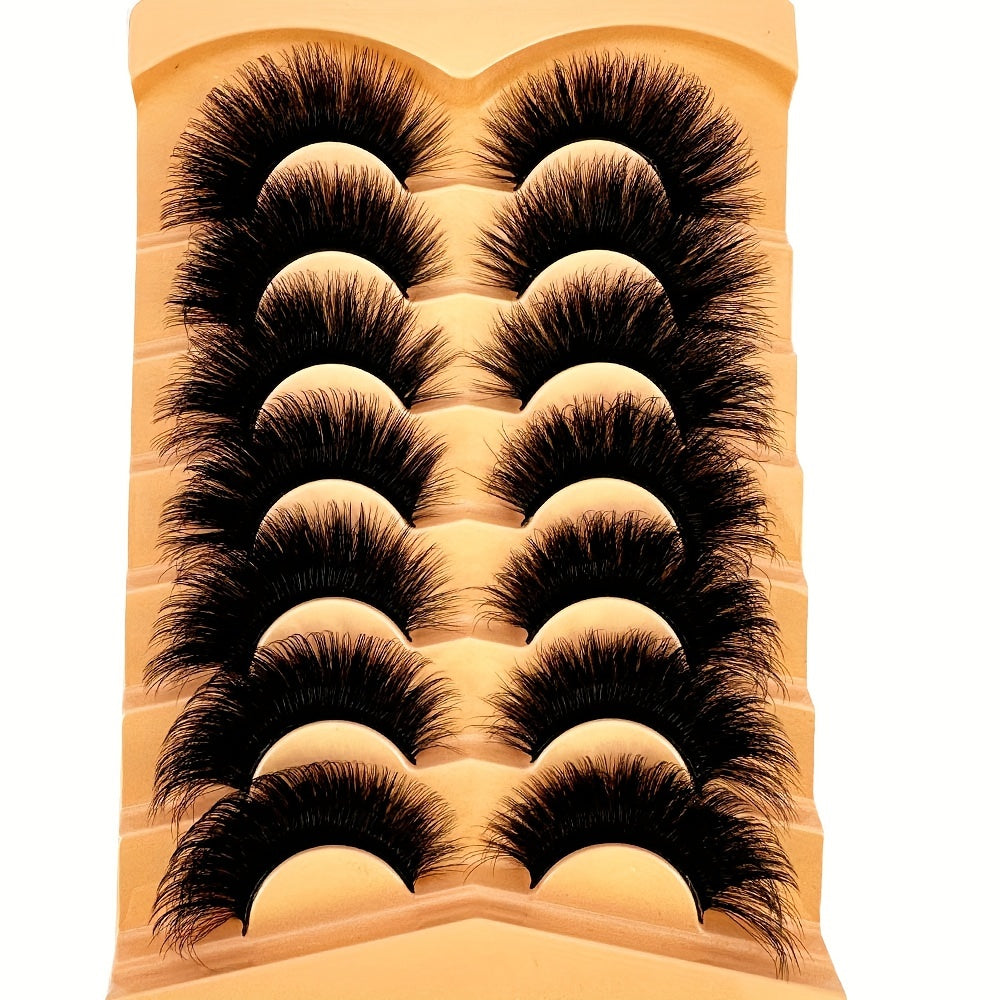 7 Pairs 3D Faux Mink Fake Eyelashes: Thick Long Dramatic Full Strip Lashes for Makeup