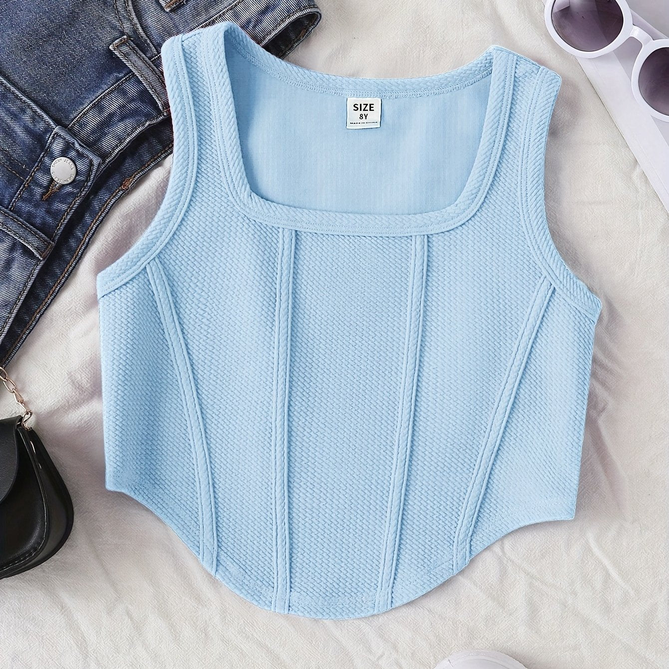 Athletic Fitted Tank Top for Older Kids, Breathable And Comfortable Casual Sportswear.