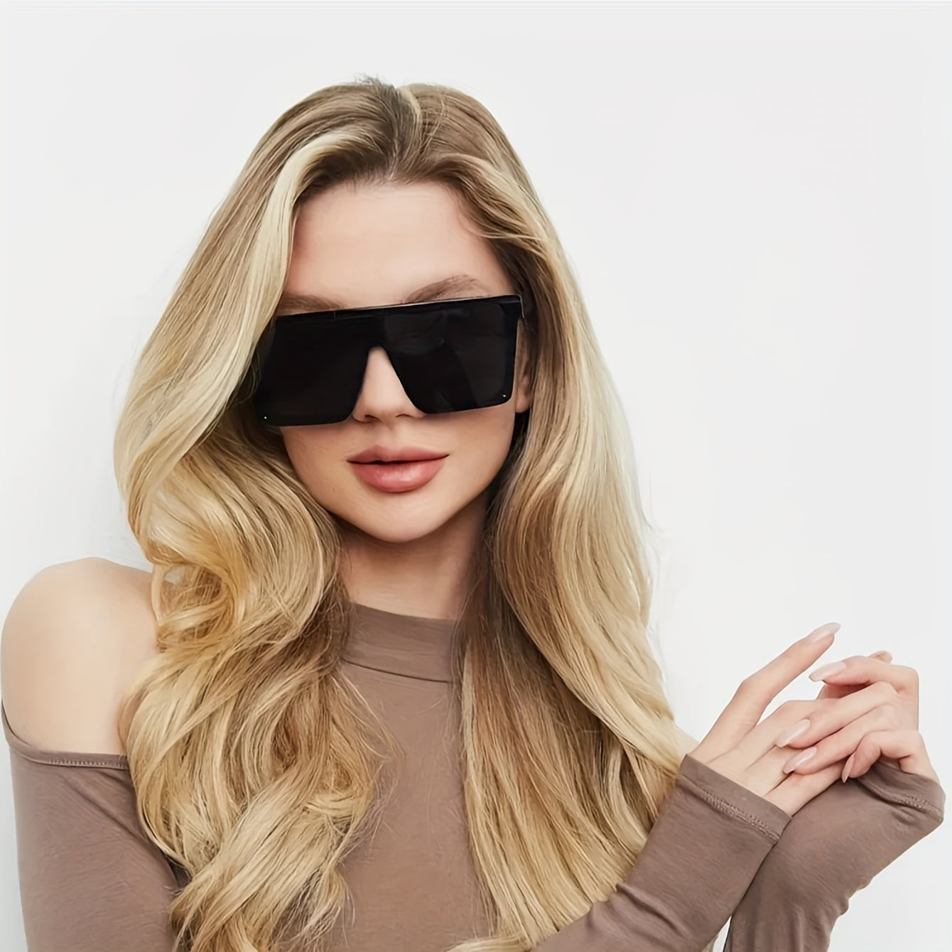 1 Pair Of New Europe And The United States Large Frame Women Men's High-end Fashion Glasses, The Perfect Gift for Friends, with Glasses Cloth Glasses Box, Fashion Glasses Storage Box.