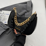 Stylish Women's Shoulder Bag with Adjustable Golden Chain Strap - Elegant Crossbody Handbag in Black, Khaki, or Orange, Perfect for Casual or Formal Occasions, Ladies Handbags