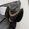 Stylish Women's Shoulder Bag with Adjustable Golden Chain Strap - Elegant Crossbody Handbag in Black, Khaki, or Orange, Perfect for Casual or Formal Occasions, Ladies Handbags