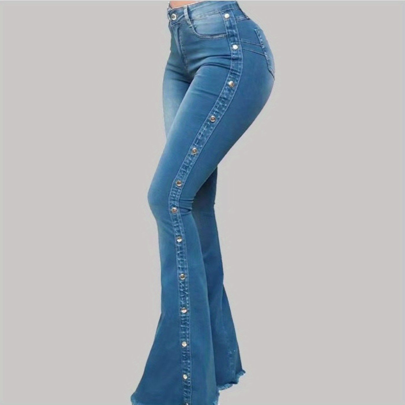2025 New High-Waist Stretch Flare Jeans, European and American Fashion Design, Comfortable and Slimming, Perfect for Various Occasions