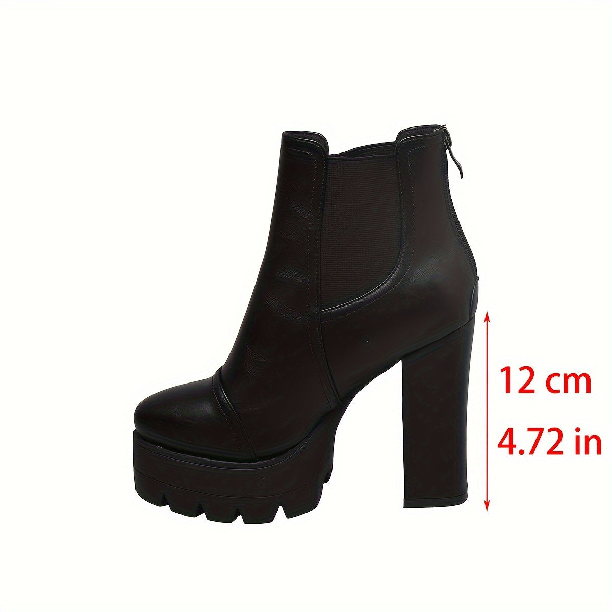 Elegant Women's Mid-Calf Boots with Chunky Heel - Versatile Fashion, Round Toe, Side Zipper, Faux Cover