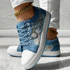 Floral Pattern Embroidery Dot Print Sneakers