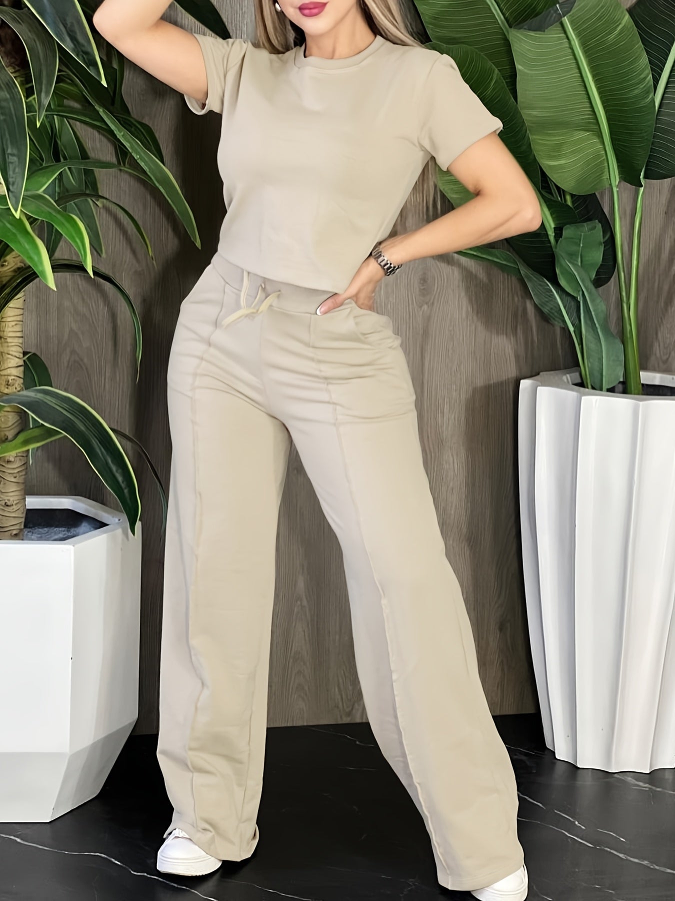 9001 Directional Vacation European And American Outdoor Sports Leisure Home Vacation Style Outfit Pants Set
