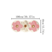 1000g 10mm Polyester Fluffy Floral Area Rug for Bedroom, Indoor Use, Machine Washable, Non Slip, Irregular Shape