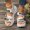 Stylish Comfort Wedge Sandals - Soft, Breathable, Platform Shoes for Women with Letter Detail - Perfect for Beach, Walking, and Casual Occasions