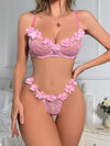 Women'S New Valentine'S Day Lace Floral Lace Erotic See-through Lingerie Set