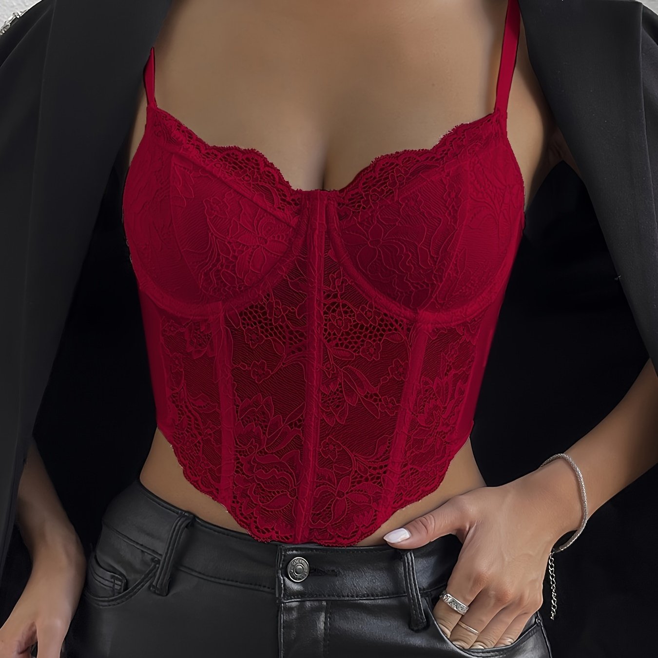 Lace Corset Crop Top - Backless, Sheer Floral Print, Diamond Fishbone Detail, Sexy Camisole for Women - Perfect for Date Night, Party, Clubbing, and Summer Outings