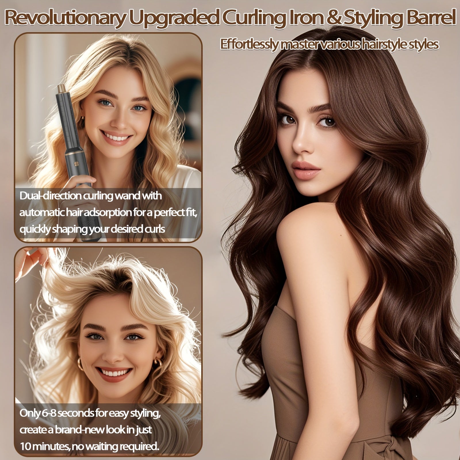 Hot Air 5 In 1 Hair Dryer Brush - Negative Ion Air Styler Curling Brush