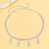Glamorous Shiny US Dollar Symbol Necklace, Full Of Rhinestones Hip-hop Necklace Collarbone Chain