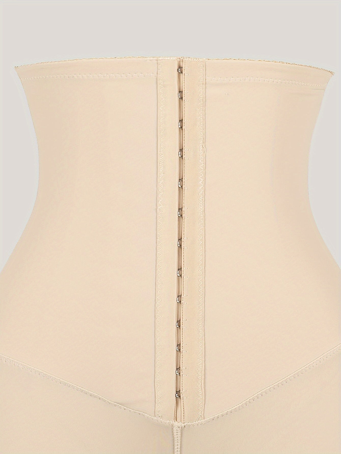 1pc Solid High Waist Shaping Shorts - Comfortable Tummy Control Panties with Adjustable Front Buckle, Soft Polyester Knit Fabric, and Smooth Silhouette - Womens Underwear and Shapewear for Everyday Wear