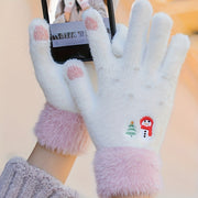 Winter Touch Screen Gloves for Women - Spandex Material, Hand Washable, Elastic, Water-Resistant Non-Slip Mittens with Keep Warm Function - Embossed Design for Outdoor Activities
