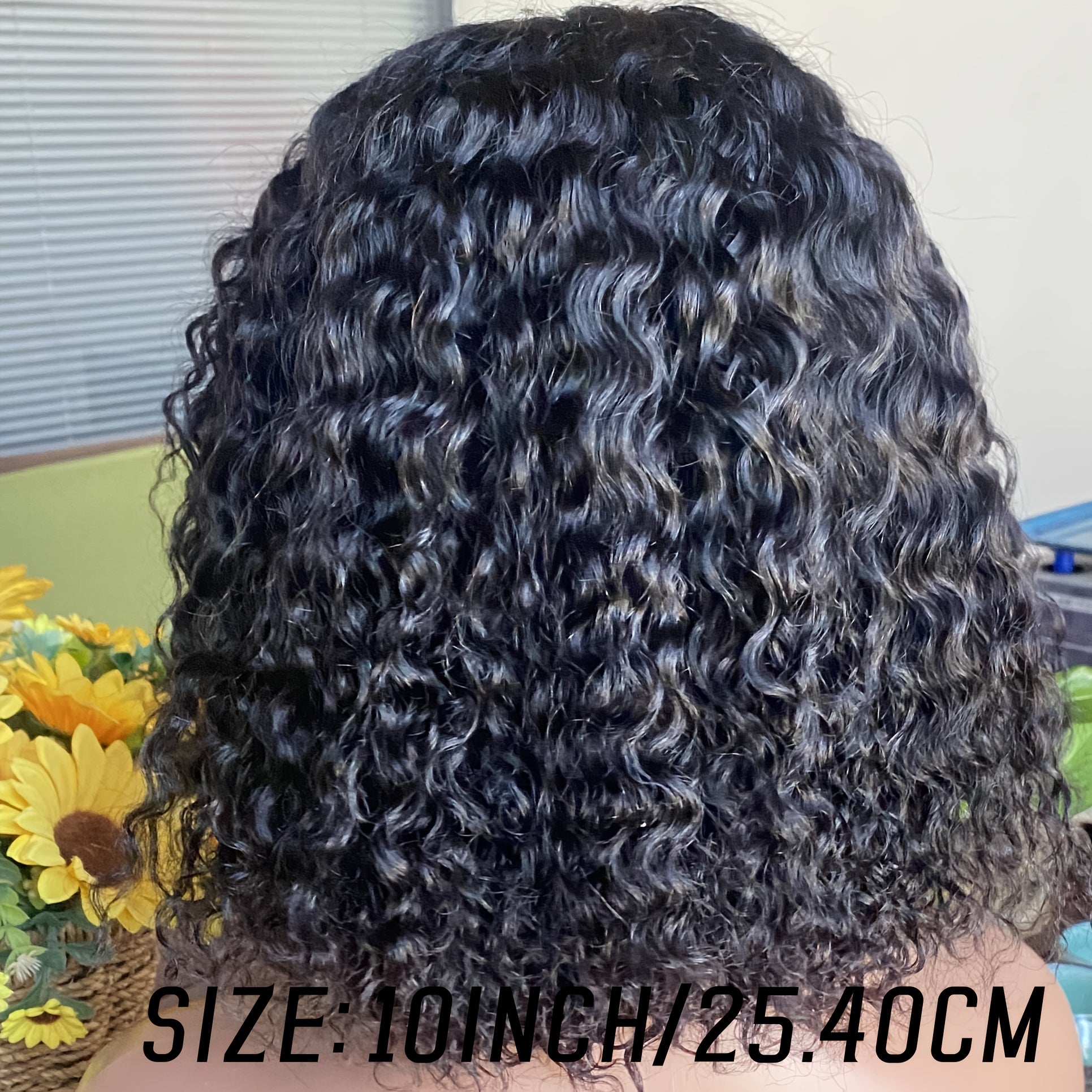 [150% Density Curly Bob Wig] Easy-to-Wear Curly Wave Bob Wig for Women | 100% Brazilian Human Hair | Pre-Plucked & Pre-Cut with Adjustable No-Glue 4x4 HD Lace Closure | Natural Black, 150% Density | Versatile & Beginner-Frien