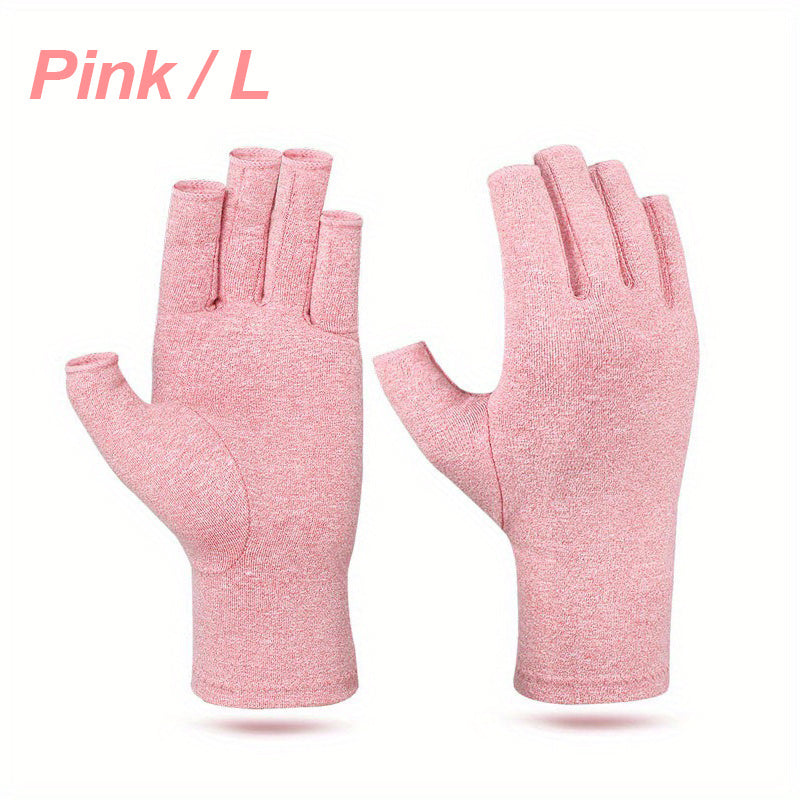 1Pair Fingerless Compression Gloves For Women & Men, Hand Joint Wraps, Sports Hand Support Thumb Gloves For Typing, Daily Work, Hand Care - Open Finger Fit
