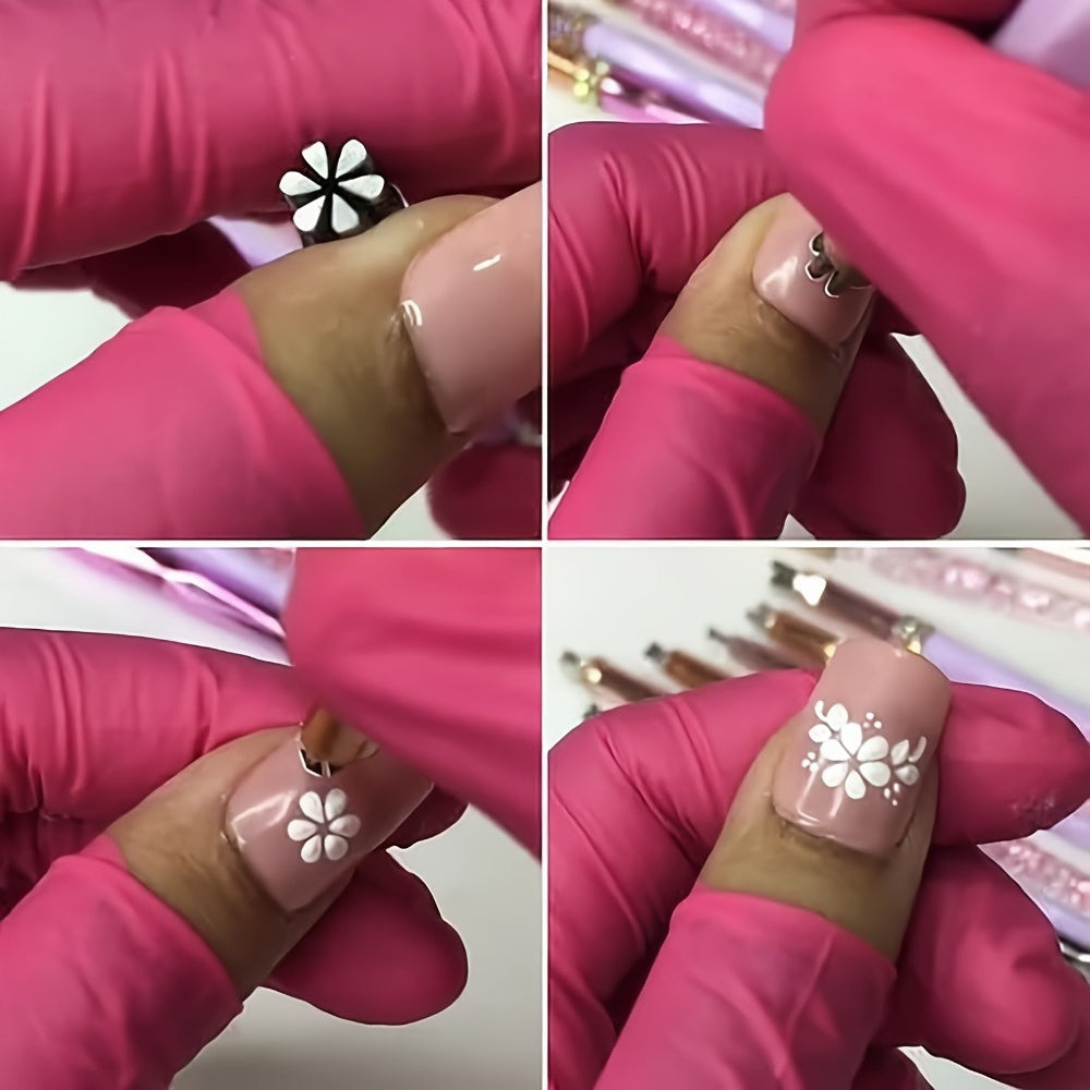 15 Nail Printing Set - Precision Tools for DIY Nail Art, Various Flower Patterns and Templates, Women'S DIY Nail Art Tools, Fragrance Free, Foot and Hand Care Accessories