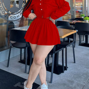 European and American Women's new spring/summer fashionable casual solid color skirt set