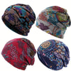 4 Pcs/set Bohemian Floral Print Brimless Beanie For Women - Autumn And Winter Warm Elastic Chemotherapy Cap, Lightweight Multi Functional Headscarf - Multi Functional Neck Cover