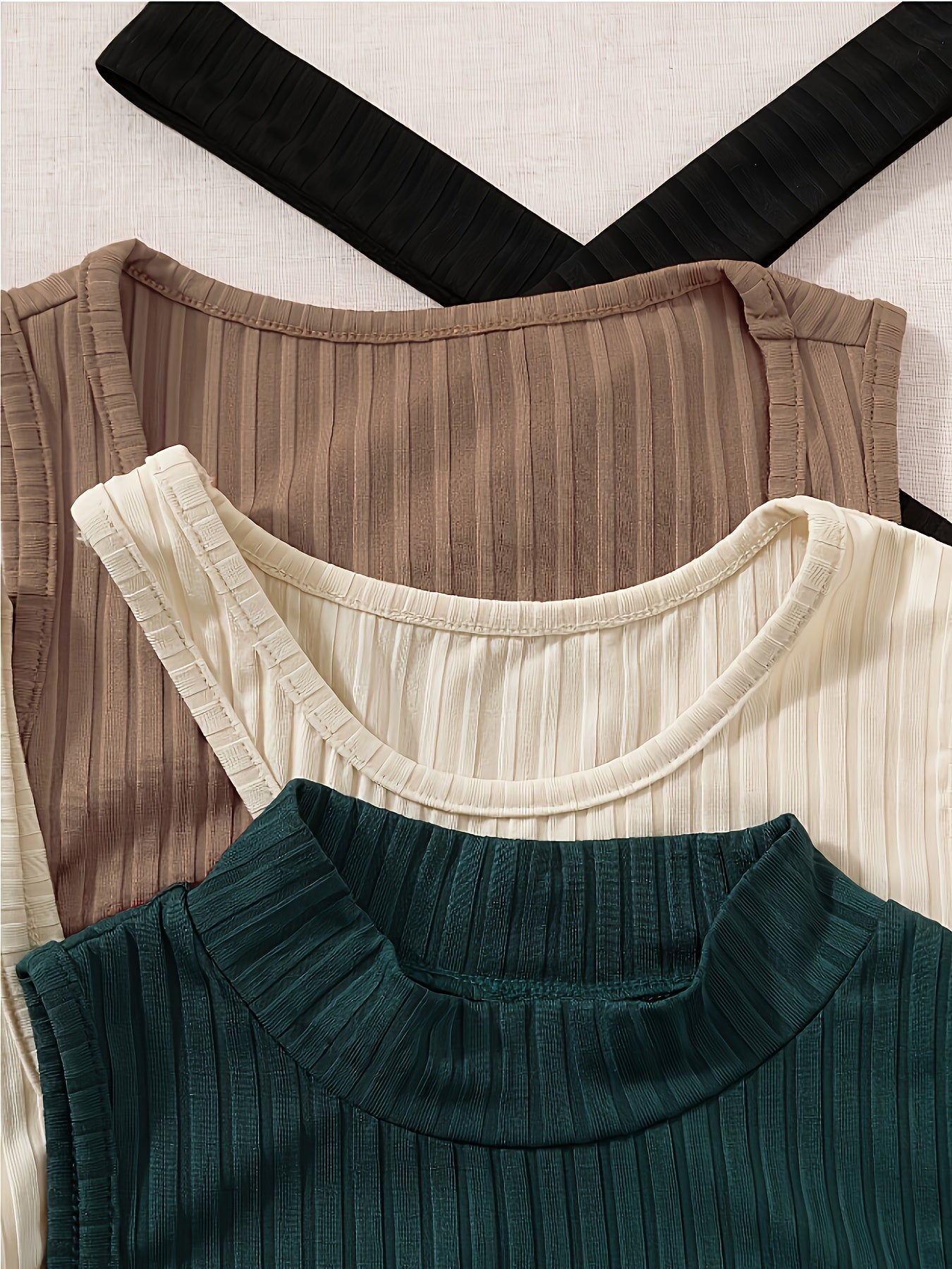 4-Pack Sexy Halter Neck Vest Top - High Elasticity, Strapless, Solid Color, Machine Washable - Perfect for Spring, Summer, and Fall