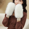 Thick, Windproof, And Cute Winter Warm Fuzzy Gloves for Cycling.