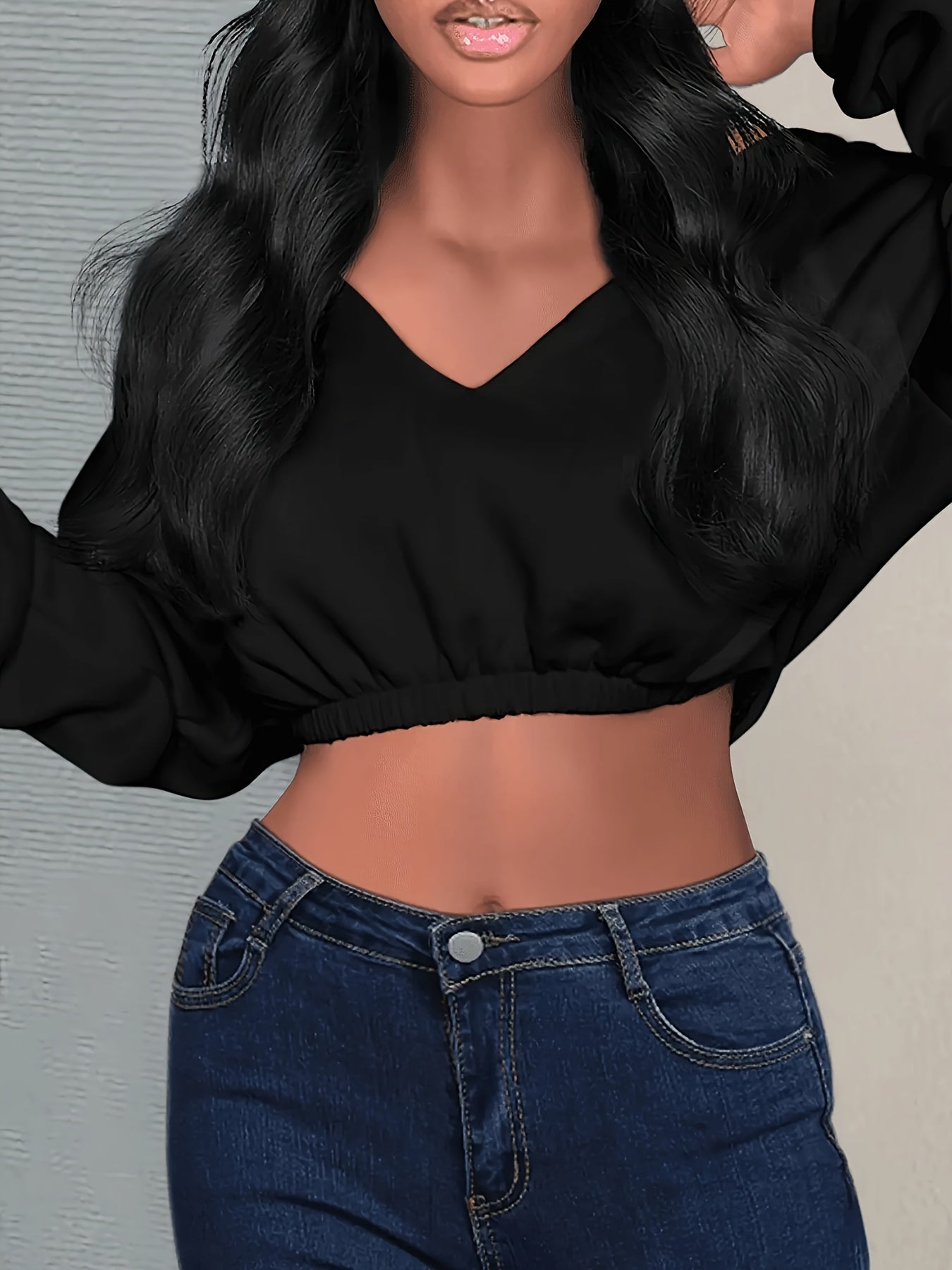Vibrant Solid Crop T-Shirt - Soft Y2K Long Sleeve Design, Perfect for Spring & Fall Seasons, Women's Fashion Clothing for Casual Daily Wear
