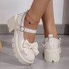 Women’s Pearl-Embellished Patent Penny Loafers – Chunky Round Toe Slip-On Shoes with Glitter Detail & PVC Sole, Mesh Lined, All-Season Fashion Footwear
