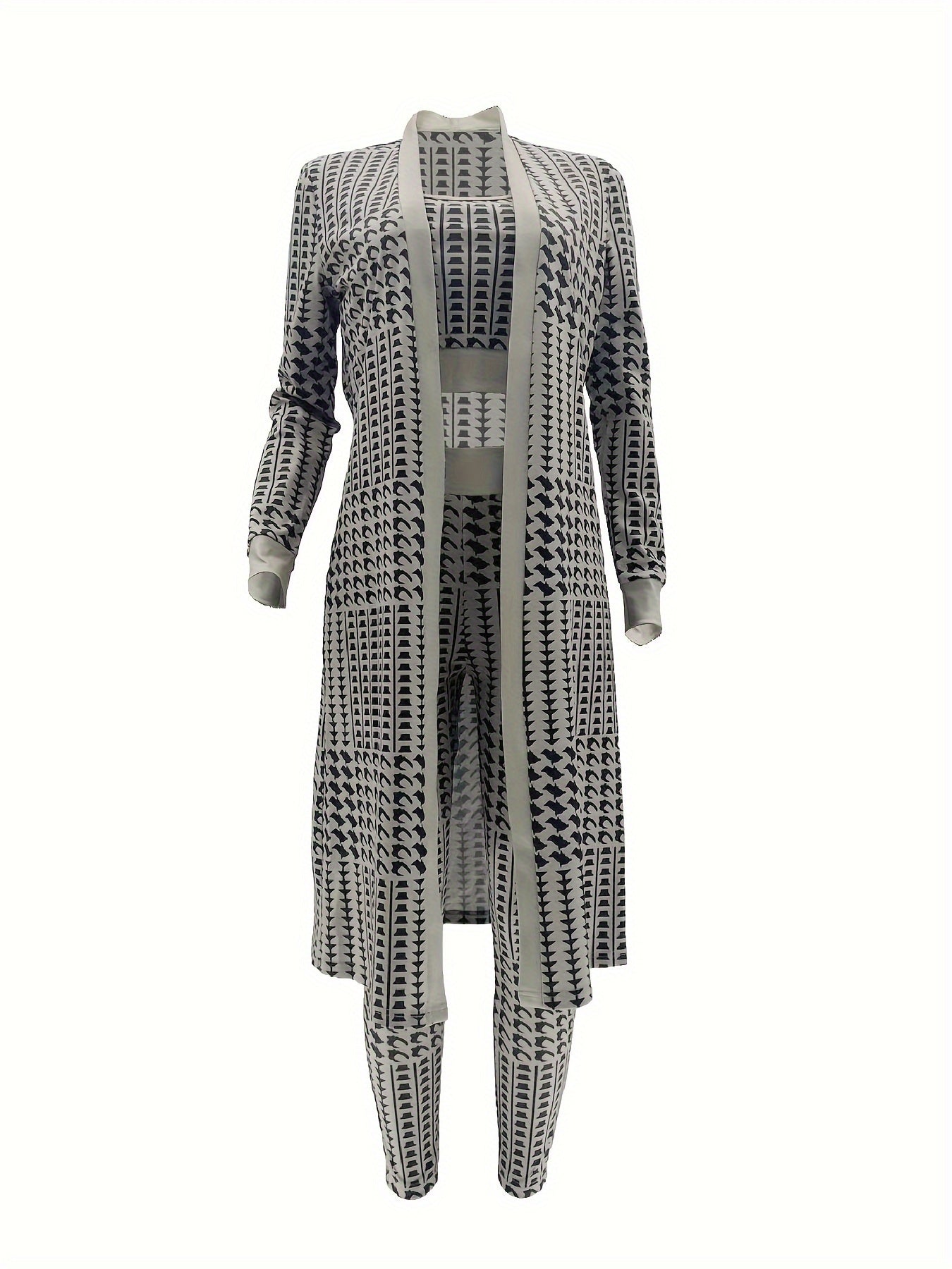 Thousand Birds Grid Print Spring and Autumn New Casual Two-piece Set