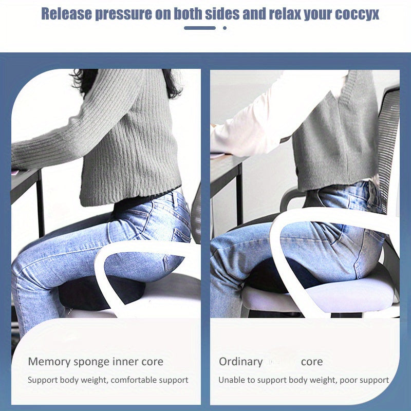 Memory Foam Buttock Pillow - Lightweight, Knit Fabric, Polyester, Oval Shape, Ideal for Post-Surgery Recovery, Office Use, and Brazilian Butt Lift Support, Hip Support Pillow | Ergonomic Design | Comfortable Fit