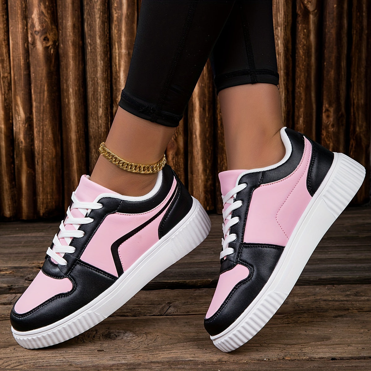Women's Fashion Sneakers Lightweight Casual Athletic Running Shoes with Stripes, Lace-Up Low Top with EVA Sole and Fabric Insole – Machine Washable