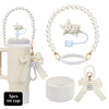 5pcs Tumbler Accessory Kit: Pearl Strap, Bow Keychain, Silicone Boot & Star Straw Cover - Compatible with 40oz & 30oz ST Cups - For Tumbler Enthusiasts - Perfect Gift for Birthdays & Holidays