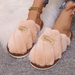 Cozy All-Season Non-Slip Striped Slip-on Slippers - Unisex Casual Fabric Upper/Inner EVA Sole Shoes - Hand Washable Comfort Indoor Floor Footwear